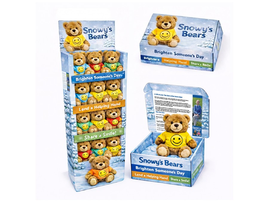 Snowy's Bears retail display and packaging