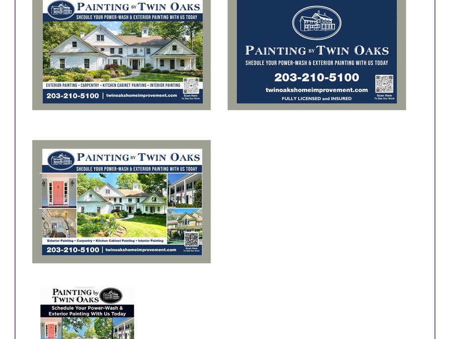 Twin Oaks painting postcard