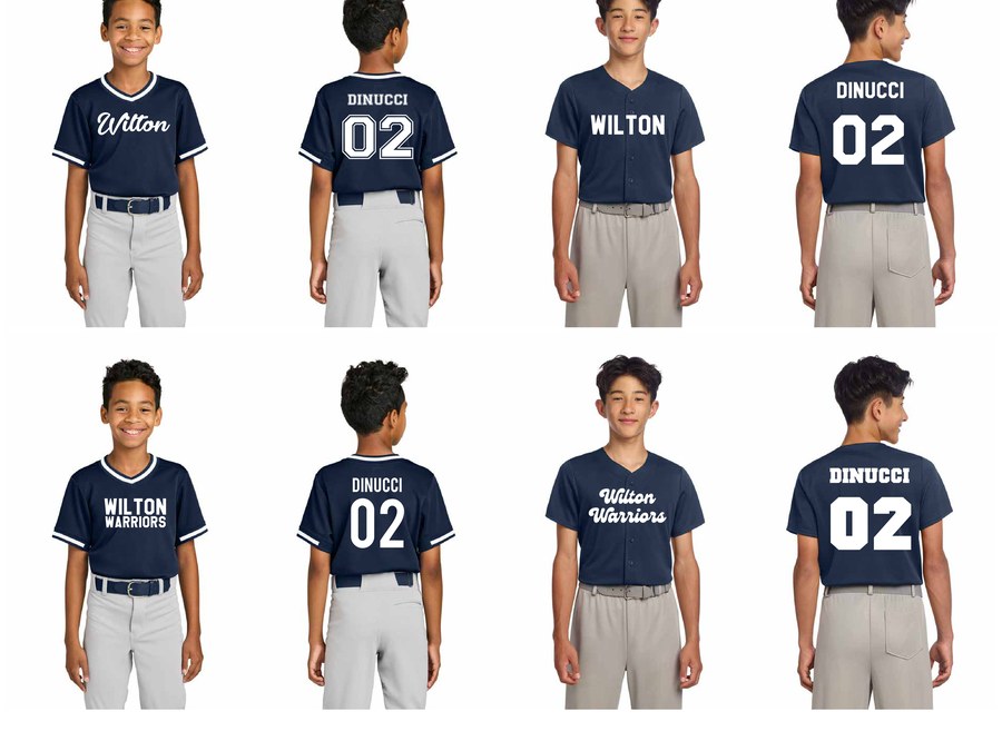 Wilton Warriors team jerseys